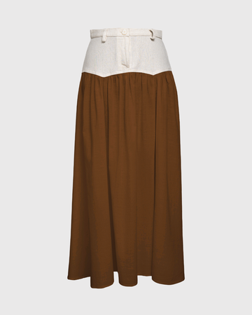 SAND STRIPE SKIRT (COFFEE)