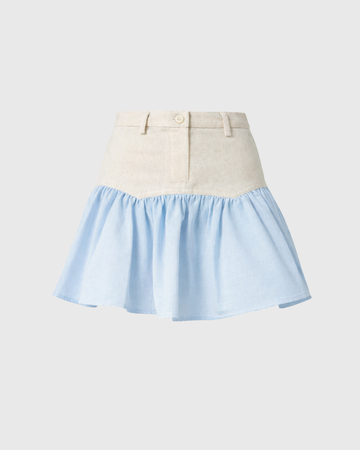 SAND STRIPE MINI SKIRT (SKY)