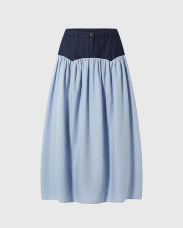 SAND DENIM SKIRT
