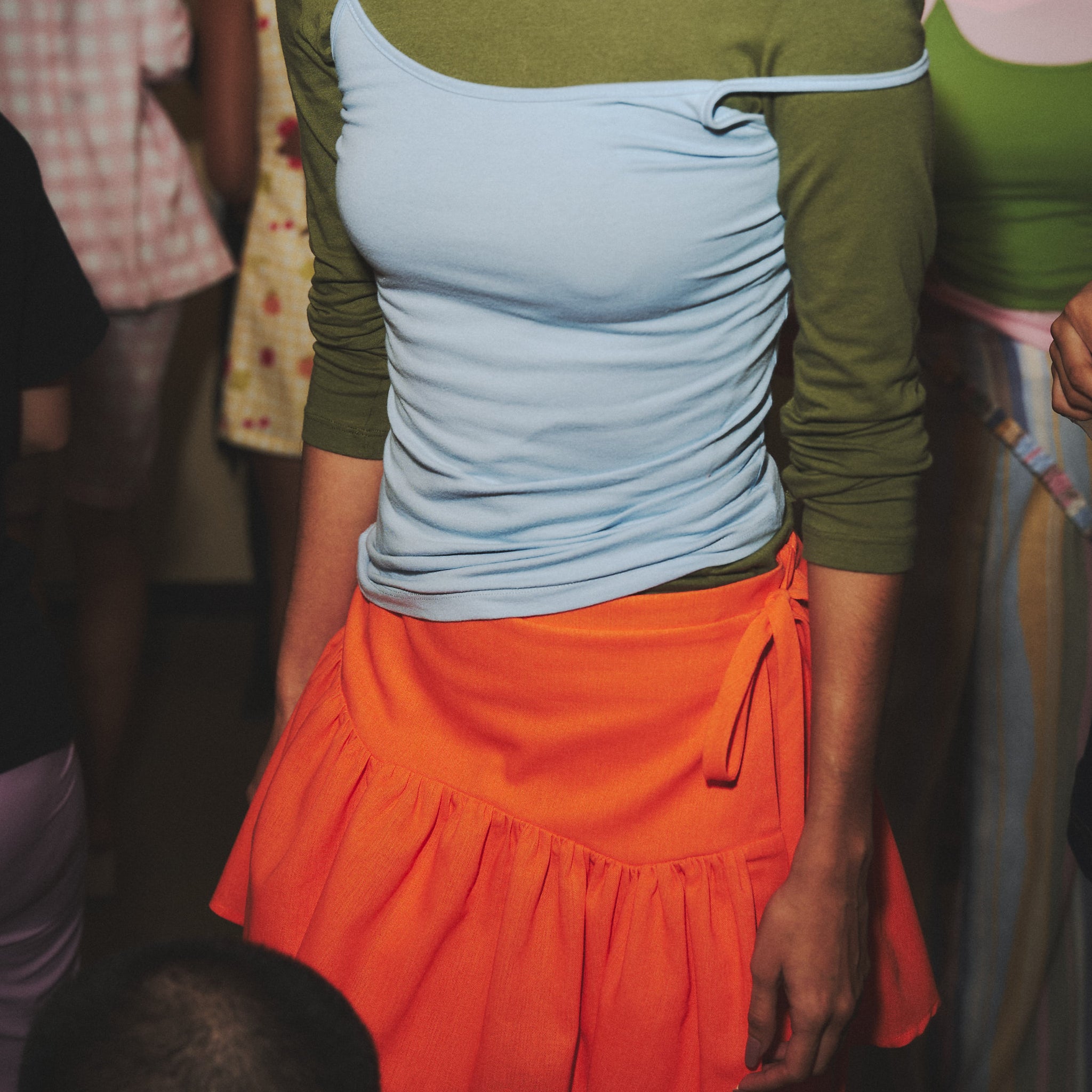 TANGERINE WRAP SKIRT
