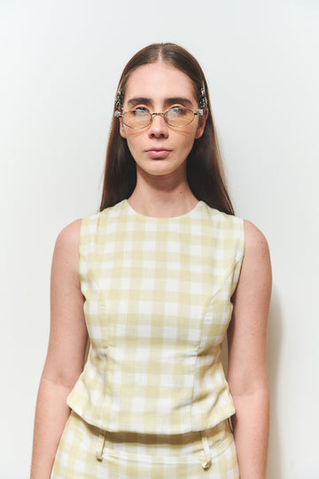 LIME TIE-BACK TOP