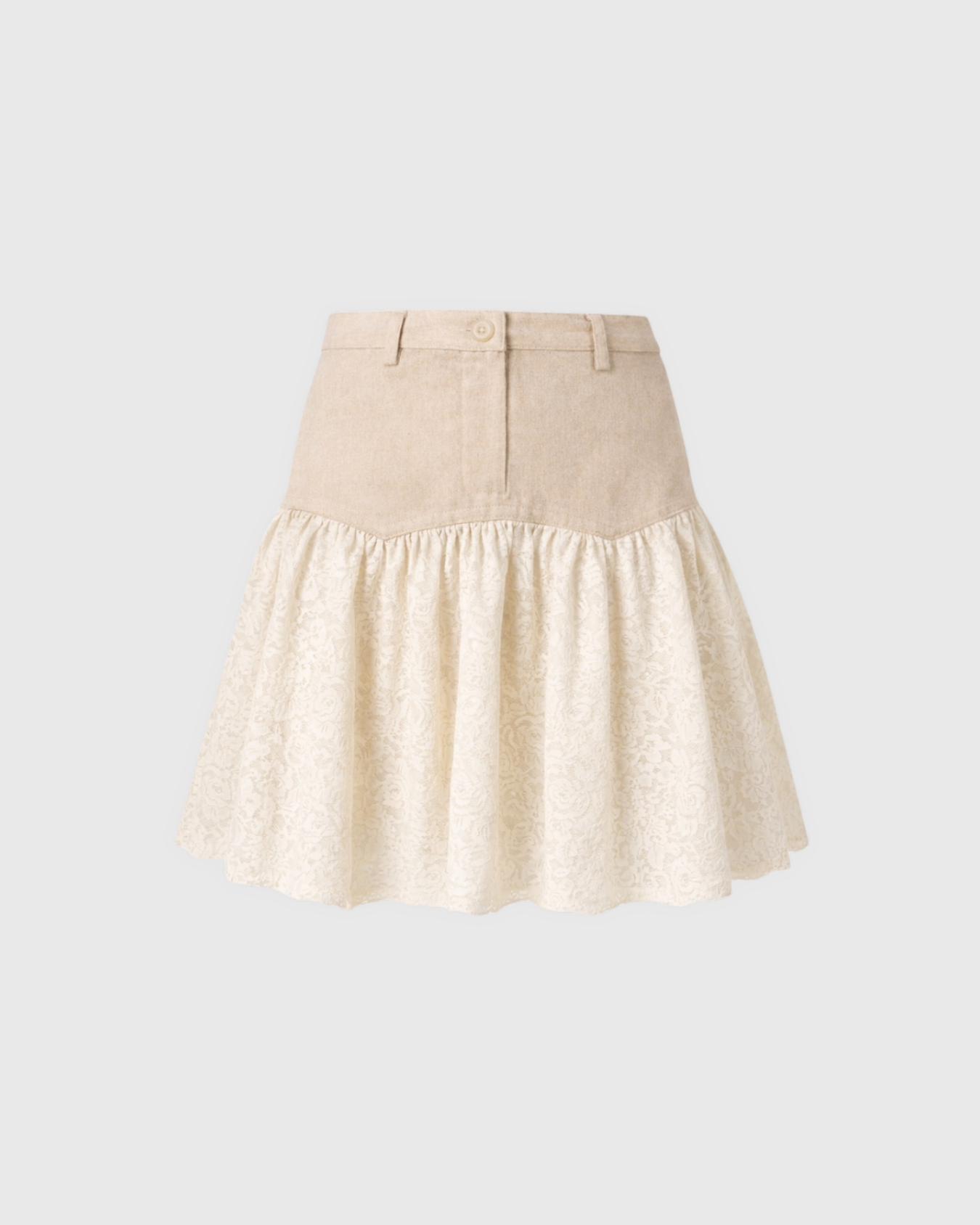 SAND LACE MINISKIRT
