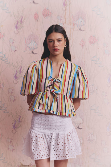 BLUSA, PRINT DE RAYAS, COLORES