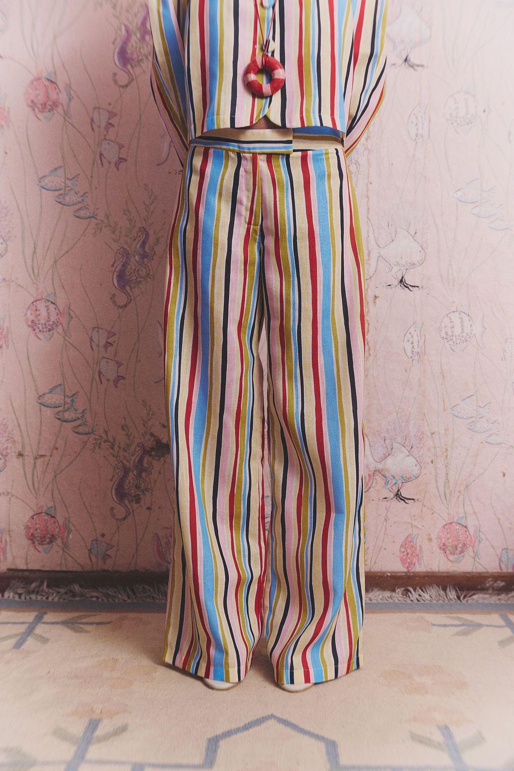PANTALON, TIRO RECTO, RAYAS
