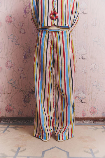 PANTALON, TIRO RECTO, RAYAS