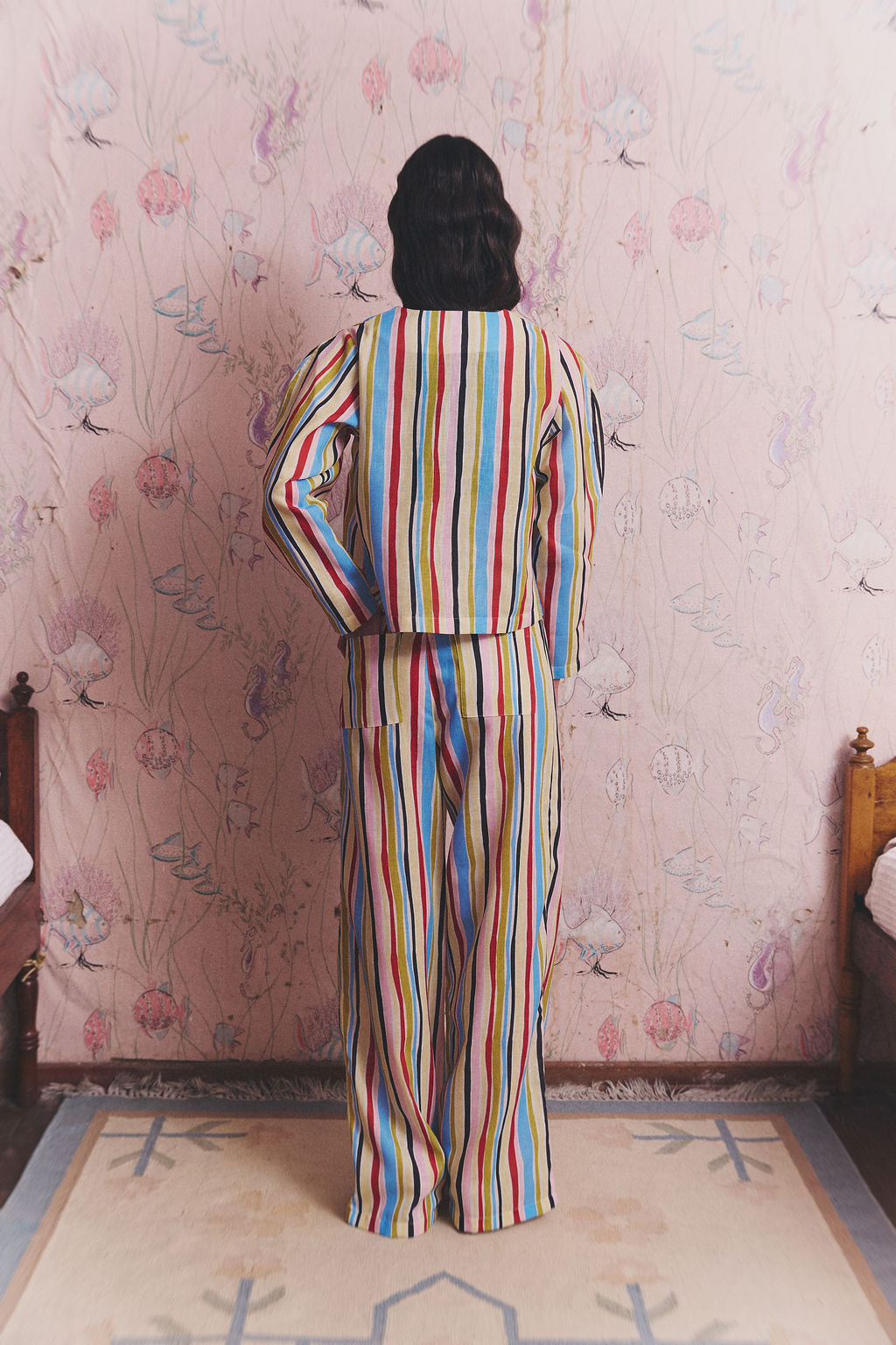 PANTALON, TIRO RECTO, RAYAS