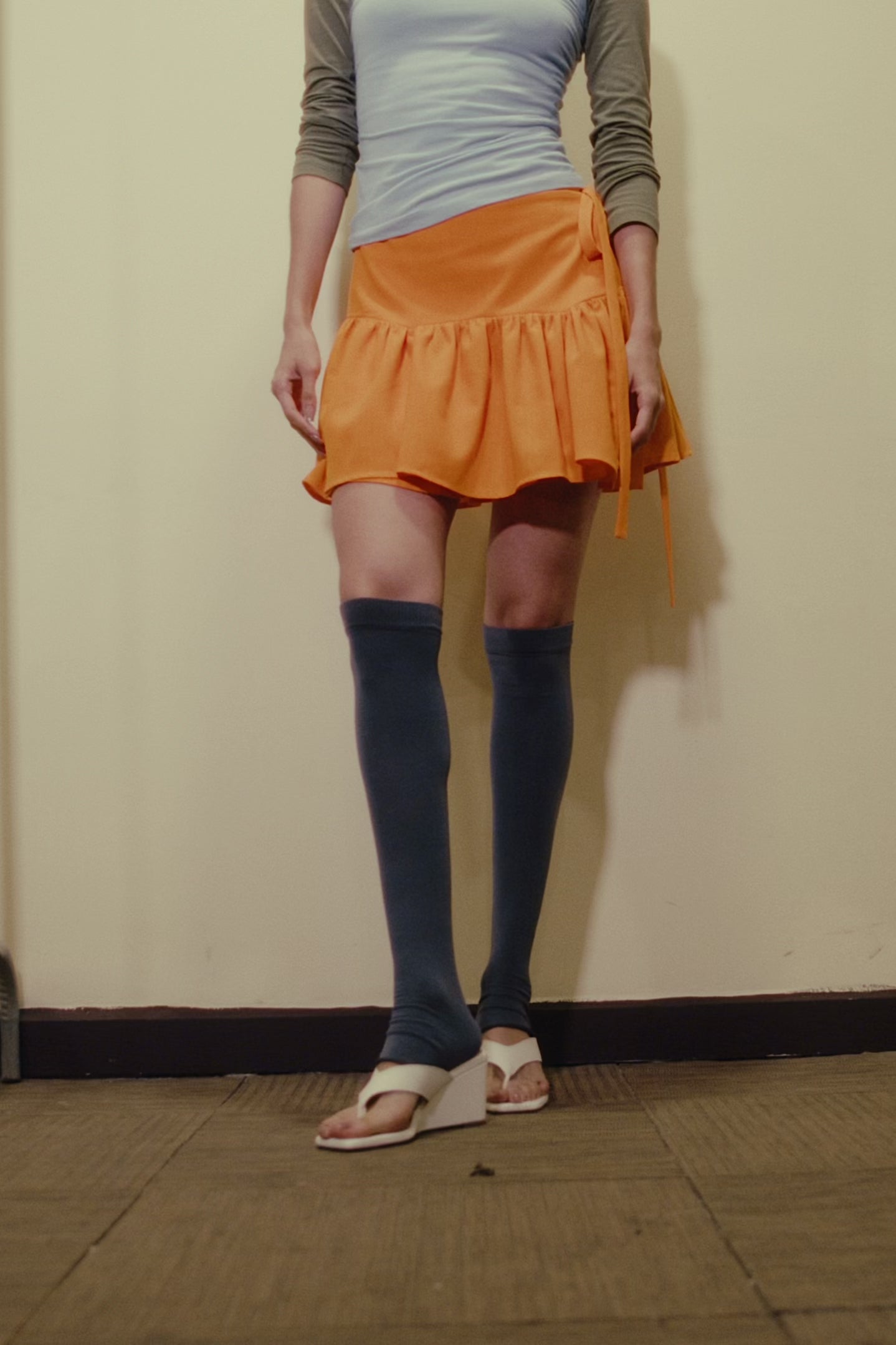 TANGERINE WRAP SKIRT